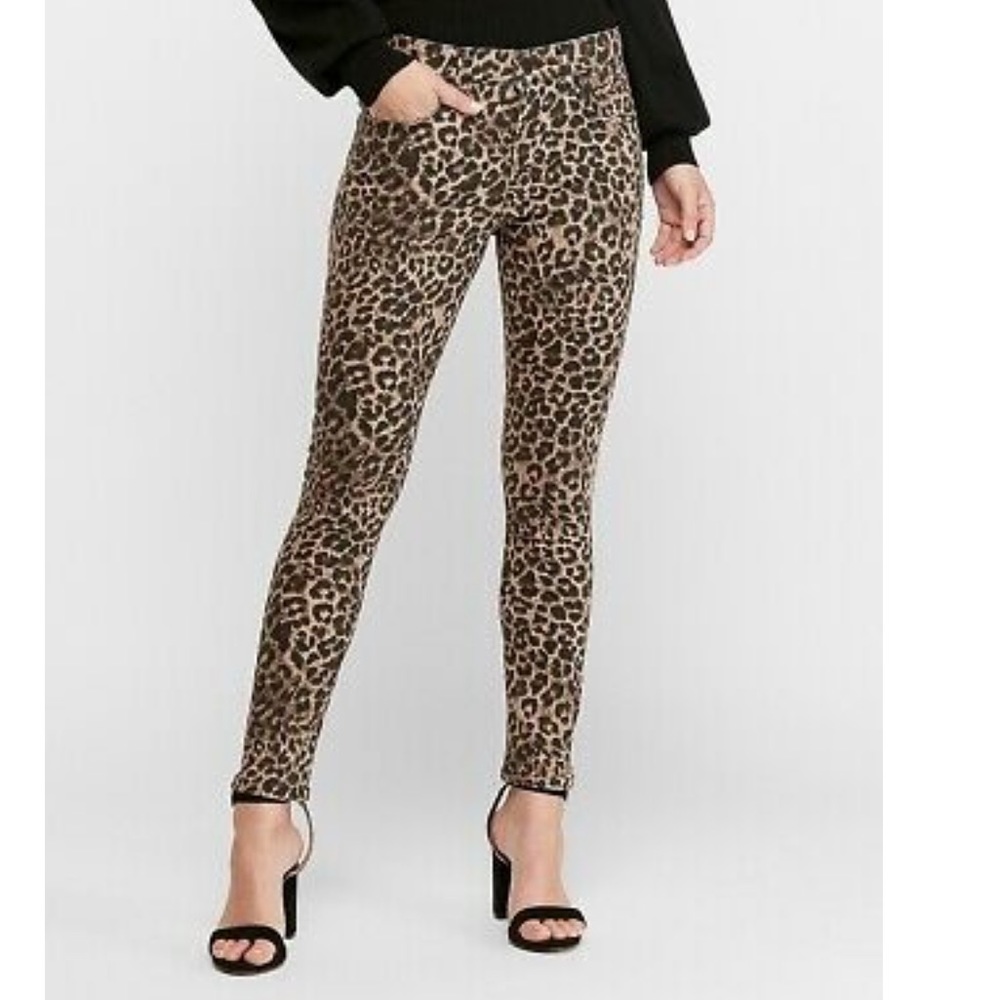Express  leopard print jeans , size 4
